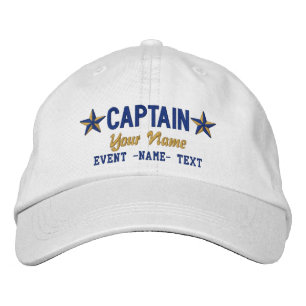 Personalizable Ihr Namenskapitän Stars Embroidery Bestickte Baseballkappe