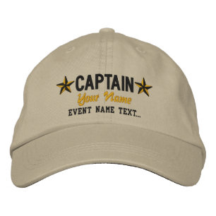 Personalizable Ihr Namenskapitän Stars Embroidery Bestickte Baseballkappe