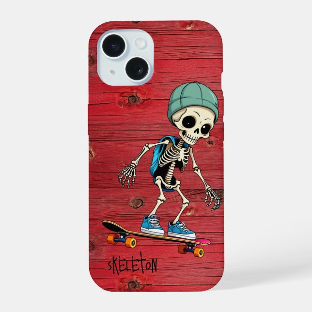 Personalizable iPhone Phone Case Skeleton Rustikal 15 Hülle (Rückseite)