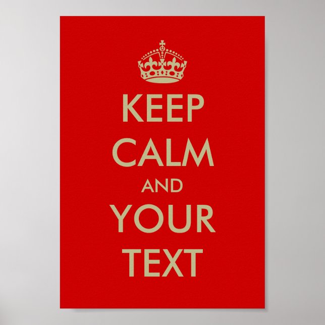 Personalizable Keep calm poster | Customize text (Vorne)