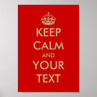 Personalizable Keep calm poster | Customize text
