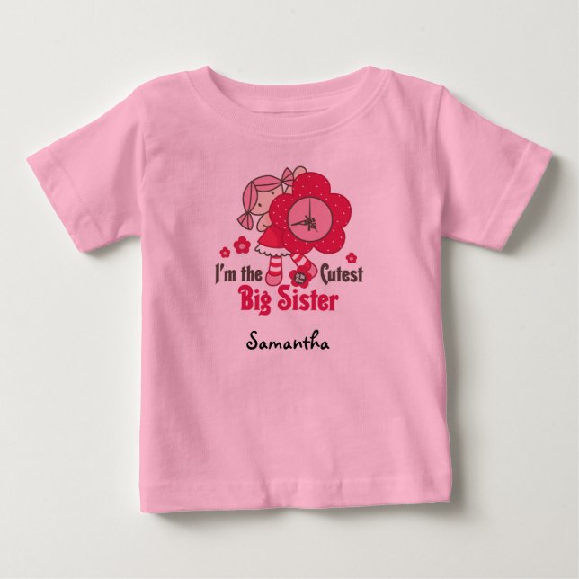 Personalizable Rag Doll Niedliche große Schwester Baby T-shirt (Vorderseite)