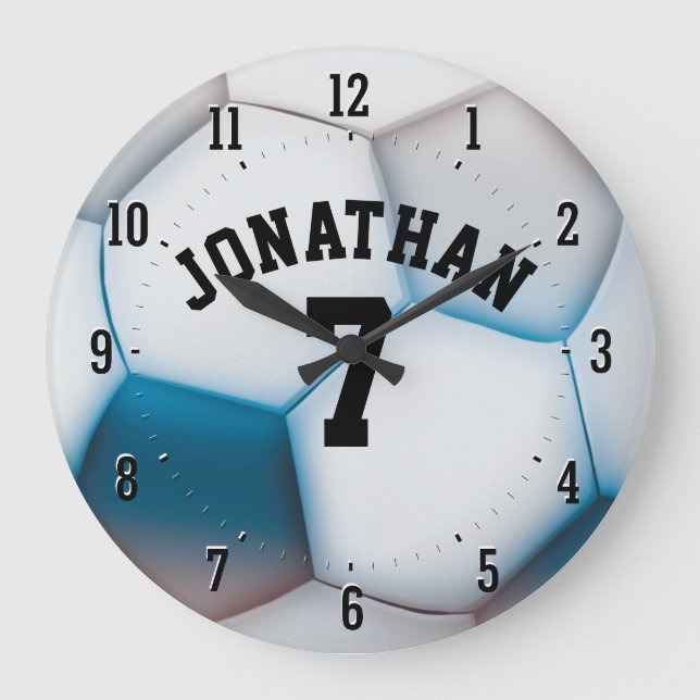 Personalizable Soccer | Football Sport Gift Große Wanduhr (Vorderseite)