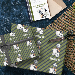 Personalizable Soccer Thema Geschenk Wrap Geschenkpapier