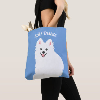 Personalizable - Spitz Inside Hund Tote Beutel Bla Tasche