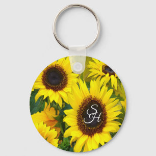 Personalizable Sunny Sunflowers Key Ring Schlüsselanhänger