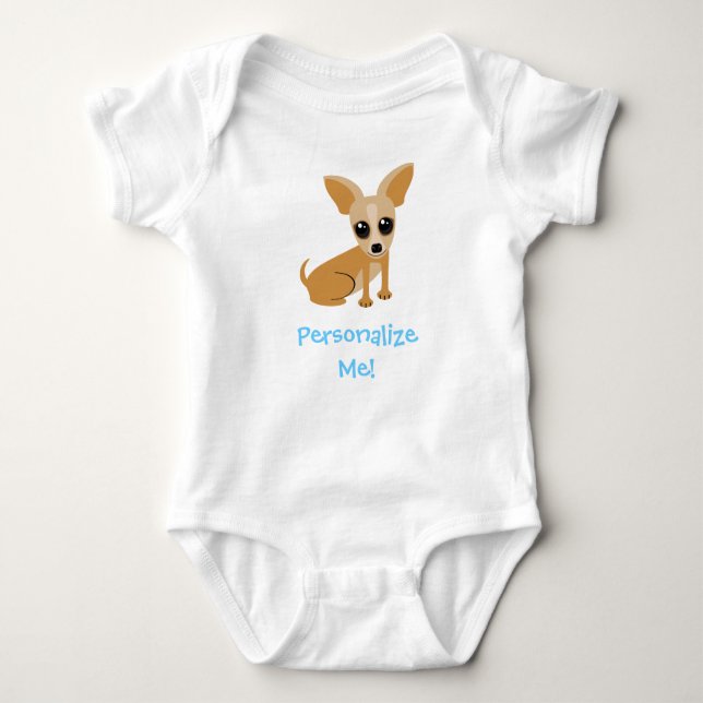 Personalizable Tan Chihuahua Baby Strampler (Vorderseite)
