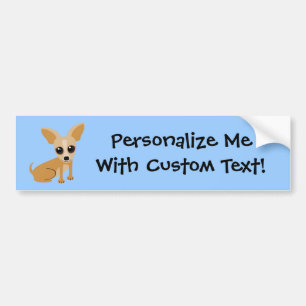 Personalizable TAN Chihuahua-Blau Autoaufkleber