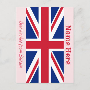 Personalizable UK/British Flag Holiday/Ferien Postkarte