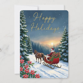 Personalizable Vintage  Flat Holiday Card  Feiertagskarte