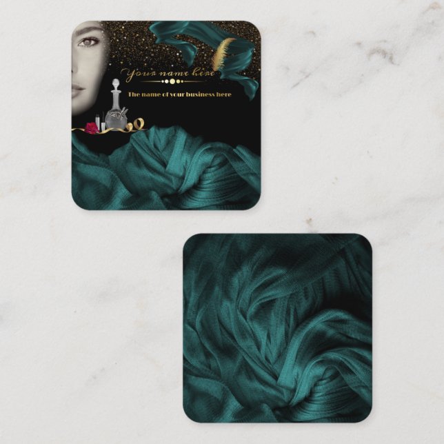  personalizar tarjeta de visita de belleza  quadratische visitenkarte (Vorne/Hinten)
