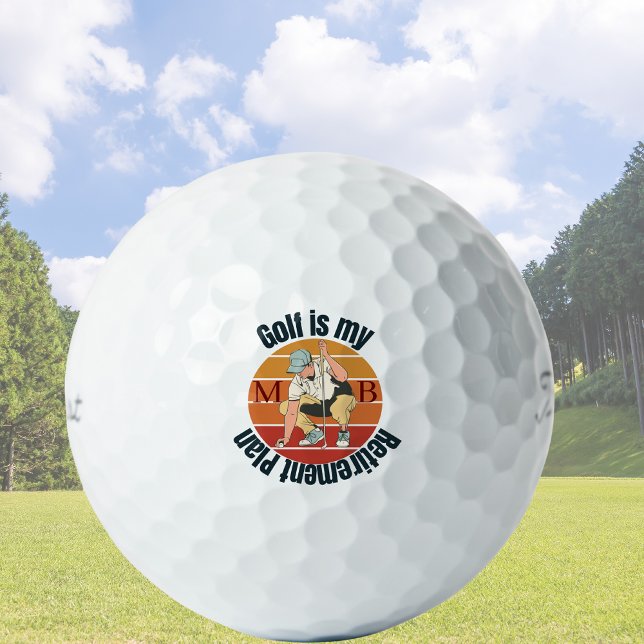 PersonalizdRetro-Stil"Golf ist mein Altersplan Golfball (Von Creator hochgeladen)