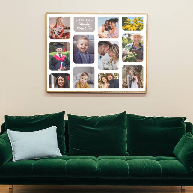 Personalize 11 Photos Modern Chic Elegant Love You Poster (Von Creator hochgeladen)