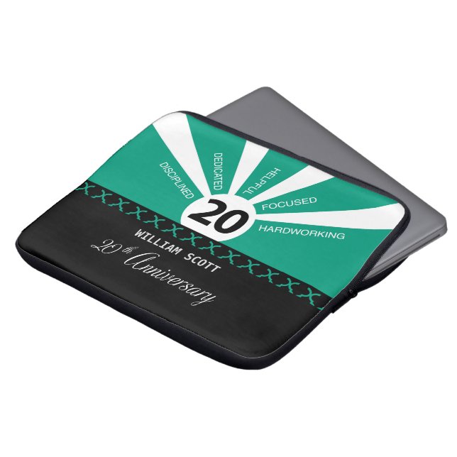 Personalize, 20th Yr Business Employee Anniversary Laptopschutzhülle (Vorne Oben)