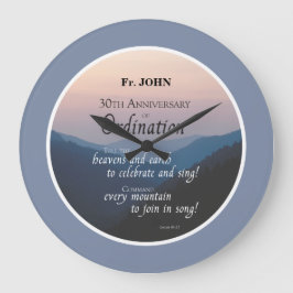 Personalize 30th Anniversary Ordination Congrats Große Wanduhr