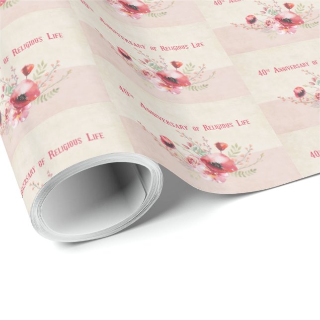 Personalize, 40th Anniversary Nun, Pink und Geschenkpapier (Rolleneckpunkt)