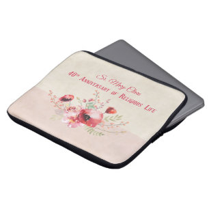 Personalize, 40th Anniversary Nun, Pink und Laptopschutzhülle