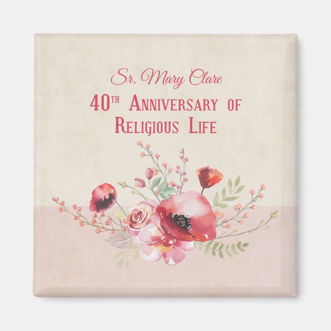 Personalize, 40th Anniversary Nun, Pink und Magnet (Vorne)