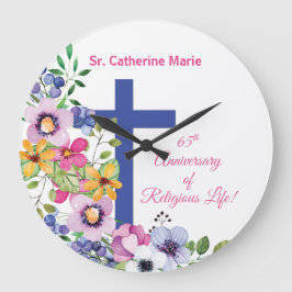 Personalize, 65th Anniversary Nun Religious Life Große Wanduhr