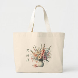 Personalize August Gladiolus Tote Bag Jumbo Stoffbeutel