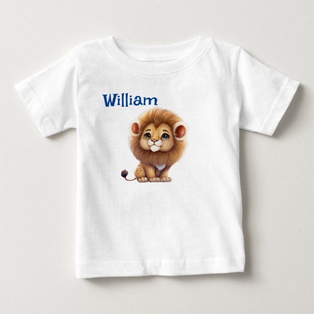 Personalize Baby Lion Baby T-Shirt (Vorderseite)