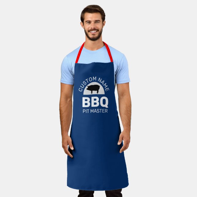Personalize BBQ Pitmaster Griller Pork Lover Schürze (Getragen)