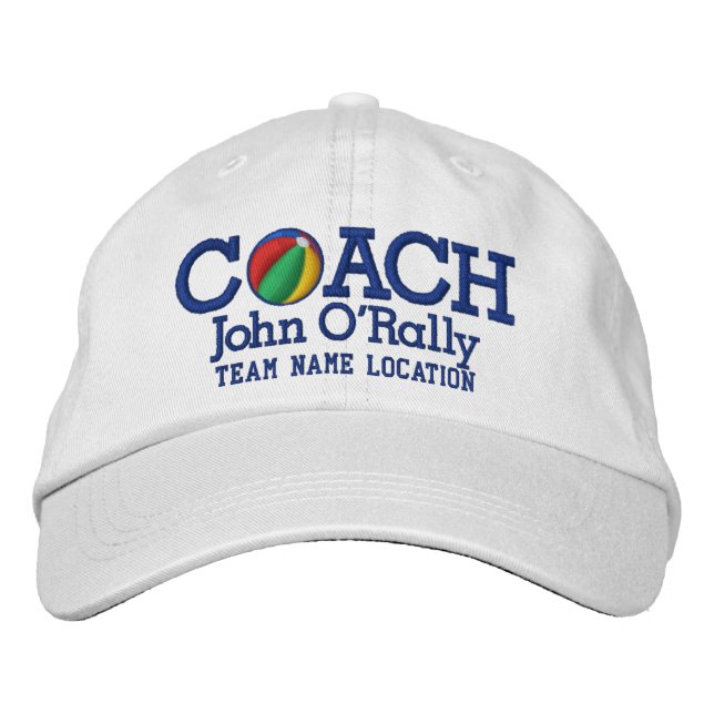 Personalize Beach Ball Coach Cap Ihr Name in Game! Bestickte Baseballkappe (Vorderseite)