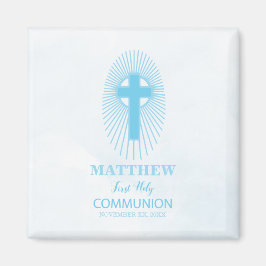 Personalize, Blue First Heilige Kommuny Cross Gast Magnet