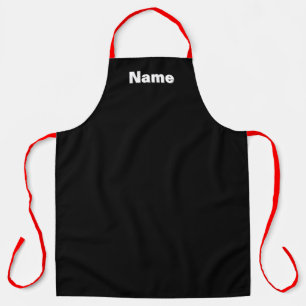 Personalize Cafe Caterer Baker Black Kitchen Schürze