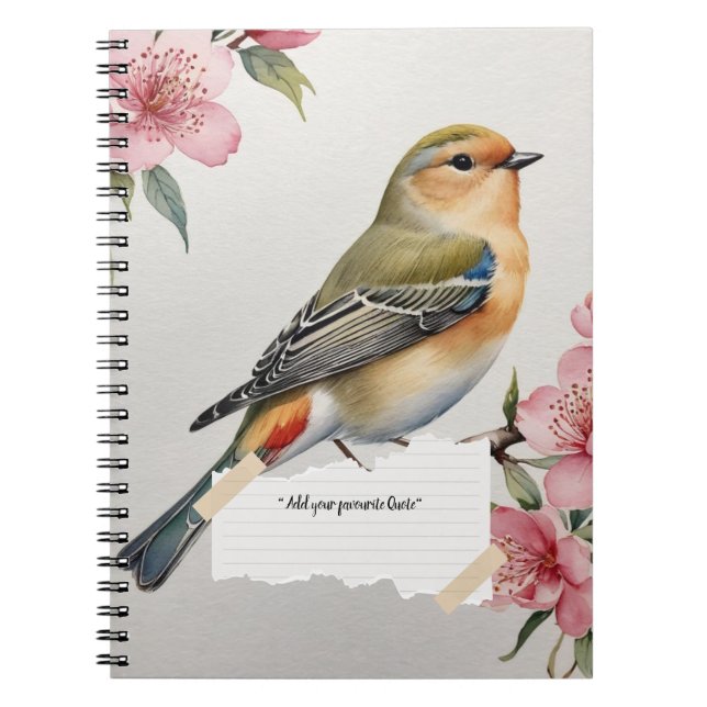 PERSONALIZE: Chinoiserie Bird | Notizbuch Notizblock (Vorderseite)