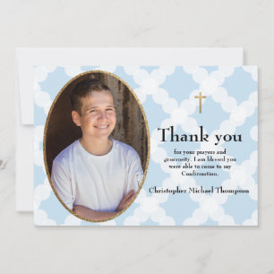 Personalize Confirmation Boy Vielen Dank Dankeskarte