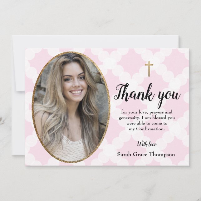 Personalize Confirmteen Girl Foto vielen Dank Dankeskarte (Vorderseite)