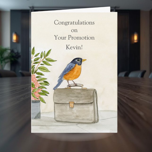 Personalize Congratulations New Promotion Robin Karte (Von Creator hochgeladen)