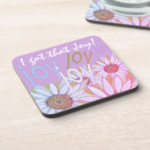 Personalize Daisy: Floral Joy, Joy, Joy! Beverag Getränkeuntersetzer