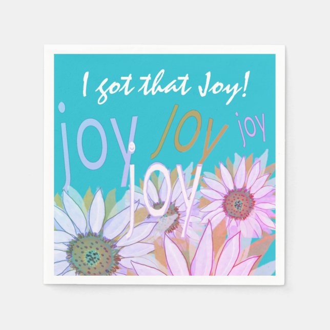 Personalize Daisy: Floral Joy, Joy, Joy! Serviette (Vorderseite)