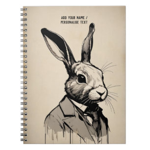 PERSONALIZE: Der Kaninchen-Gentleman Notizbuch Notizblock