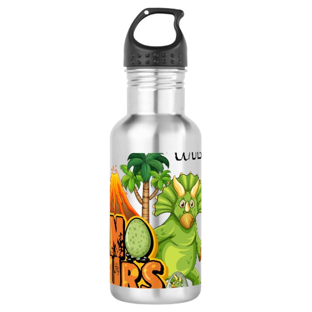 Personalize Dinosaur Edelstahlflasche (Vorderseite)
