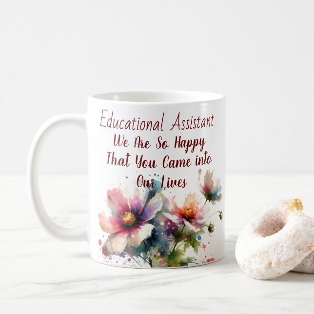 Personalize/ Educational Assistant / Blume Moderns Kaffeetasse (Mit Donut)