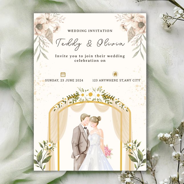 Personalize Floral wedding Invitation Einladung (Von Creator hochgeladen)