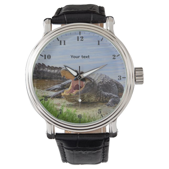 Personalize Florida alligator with open mouth  Armbanduhr (Vorderseite)