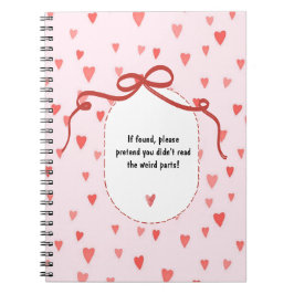 PERSONALIZE French Ribbon Hearts Pattern Notebook Notizblock
