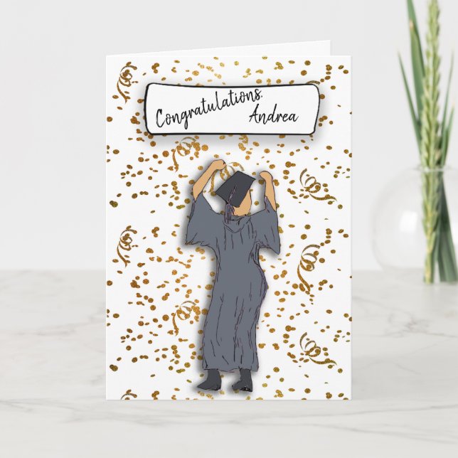Personalize gratulation Graduate (Hispanic) Karte (Vorderseite)