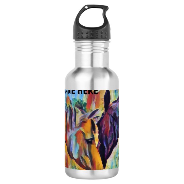 Personalize - Horse Liebe Edelstahlflasche (Vorderseite)