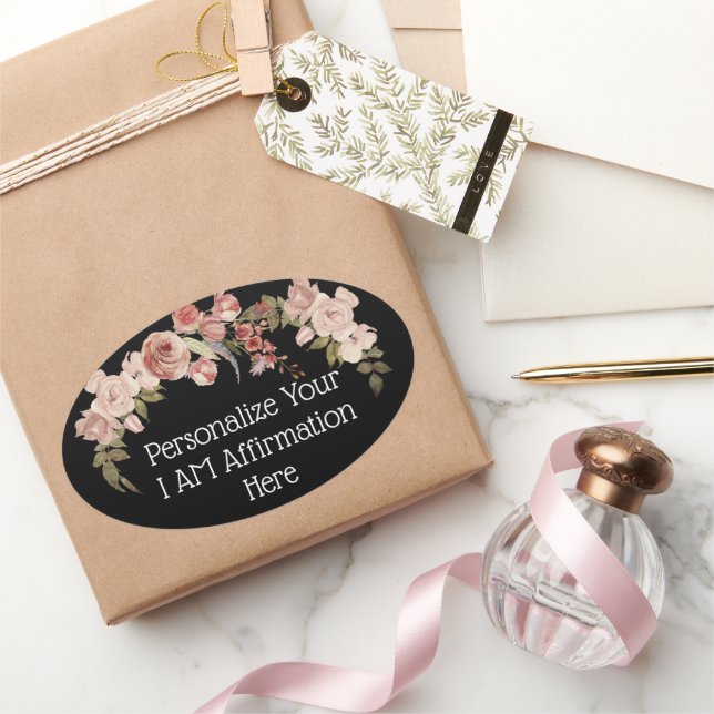 Personalize I Am Affirmation Christlich Ovaler Aufkleber (Schenken)