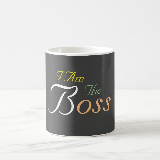 Personalize I is the Boss Light Gray Kaffeetasse (Mittel)