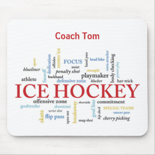 Personalize, Ice Hockey Coach Vielen Dank in Worte Mousepad