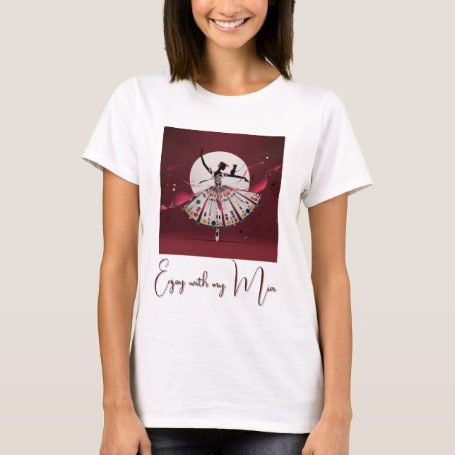 personalize image & Text woman t-shirt  (Vorderseite)
