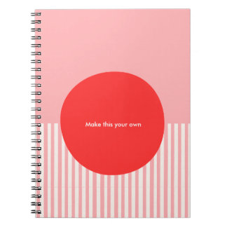 PERSONALIZE Inspired by Bauhaus Red and Pink  Notizblock