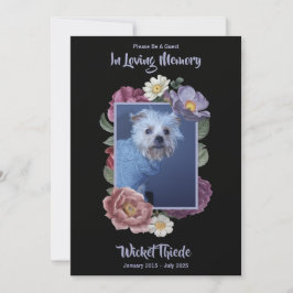 Personalize It! Floral Photo Pet Memorial Einladung