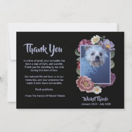 Personalize It! Floral Photo Pet Memorial Thank Einladung